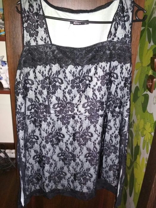 Ciążowa tunika bluzka bez rękawów koronka lato, bluzka letnia