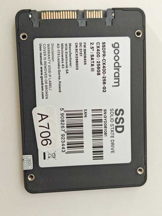 Dysk SSD GoodRam CX400 256GB 2.5" SATA III