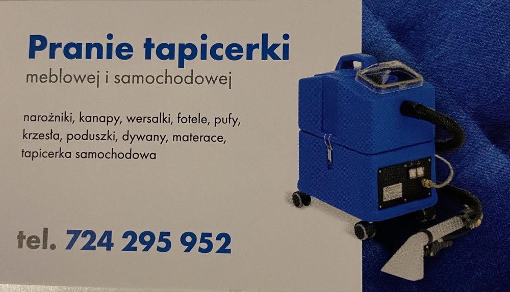 Pranie tapicerki meblowej i samochodowej.