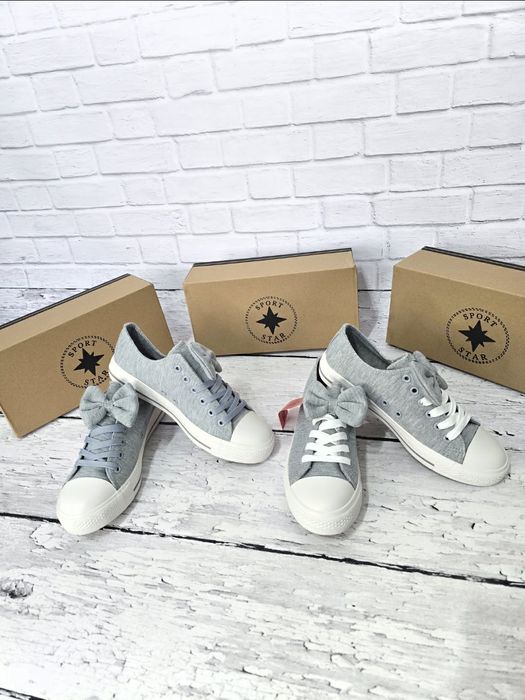 Nowe trampki damskie z kokardą