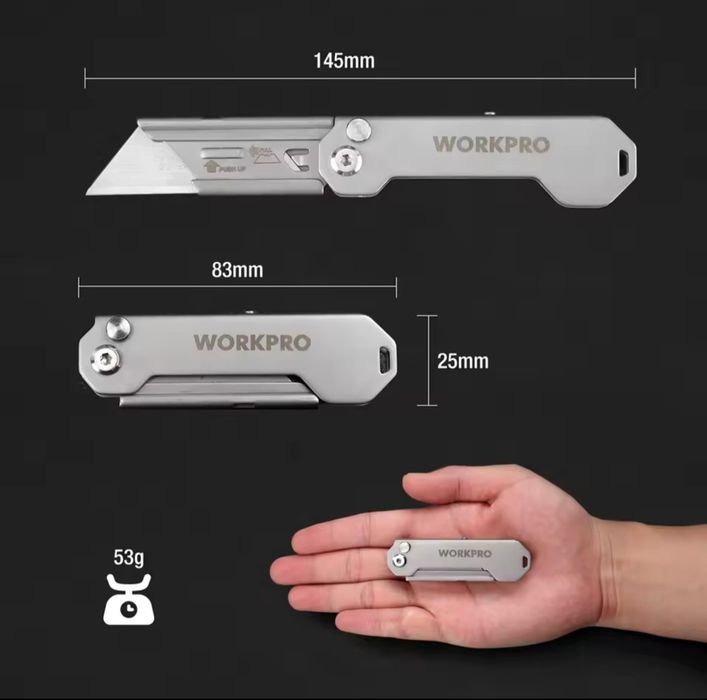 Швидкозмінний складний кишеньковий ніж WORKPRO