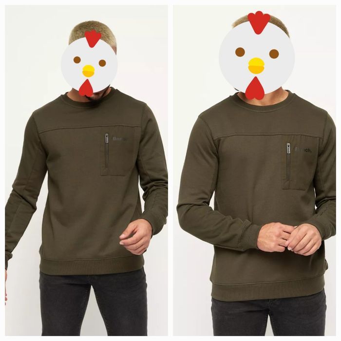 Zielona bawelniana bluza kolor khaki roz M L Bench z kieszeniami