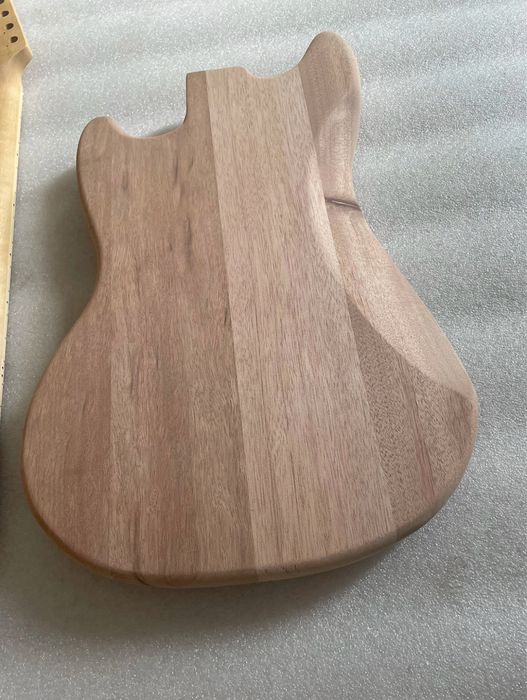 Mahogany wood Fender Mustang style unfinished guitar body