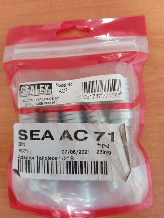 Końcówka adaptera PCL 1/2". 5 sztuk. Produkcja UK, SEALEY
