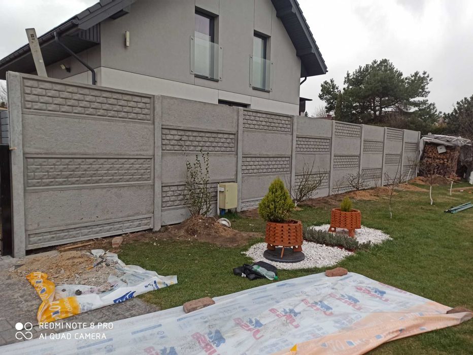 Ogrodzenia betonowe z montażem
