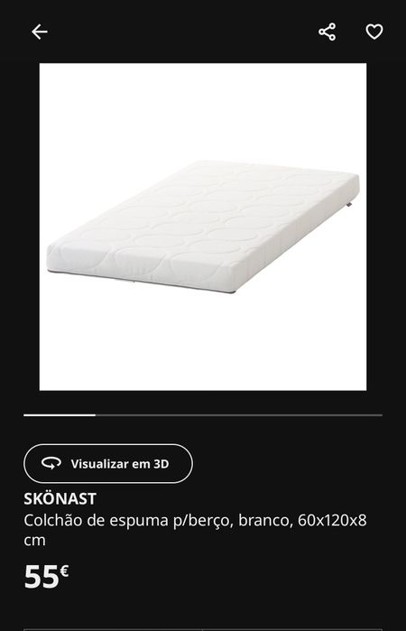 Berço branco ikea + colchão + ninho para bébé