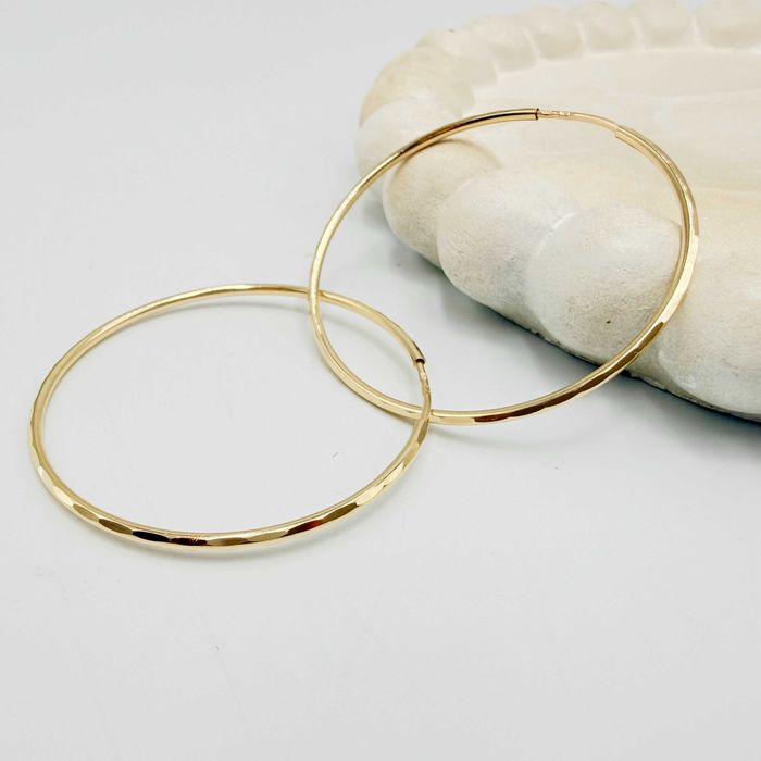 Złote kolczyki 585 duże koła diamentowane 42,5mm 2,36g