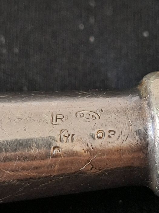 Stare Srebrne szkło powiększające unikat próba 925