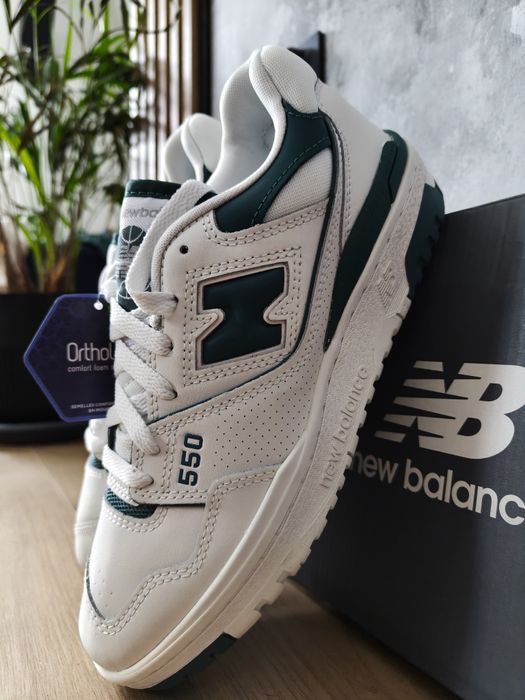 Nowe New Balance 550 r 40 25.5 cm biale zielone z metka i kartonem