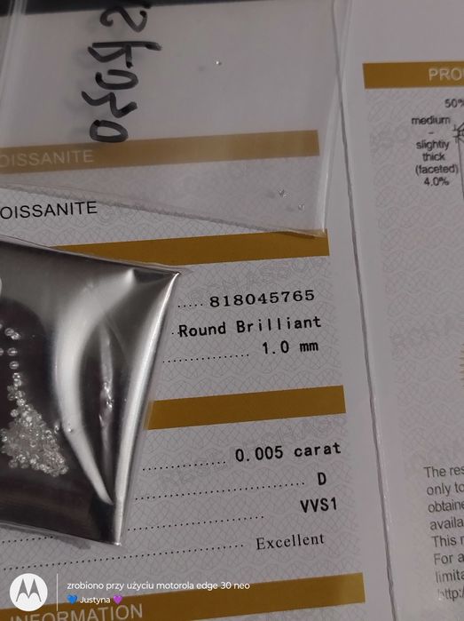 Moissanit GRA 1mm 0,005ct kamień