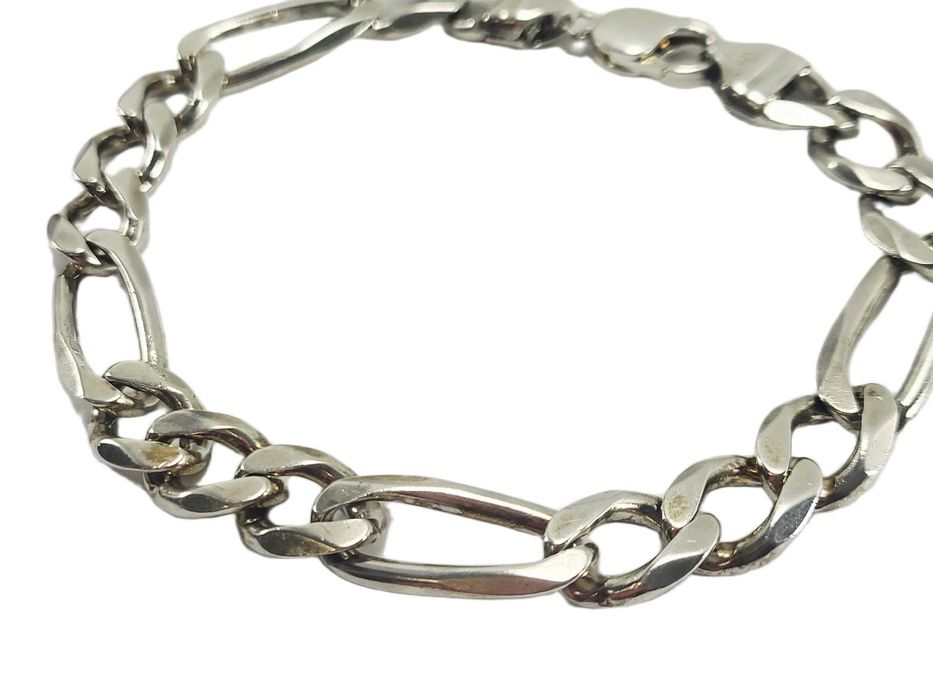 SC300 SREBRO 925 BRANSOLETKA 34,53G męska solidna figaro 25 cm