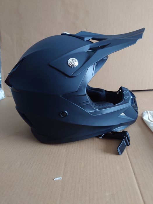 Kask krossowy na Quada Hulajnogę S 55-56 cm Czarny Lekki Fullface