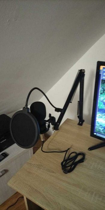 Mikrofon Do Komputera USB Gamingowy Pojemnościowy Statyw/Filtr POP
