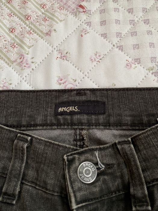 Czarne jeansy z efektem sprania S 36 angels basic mom jeans boyfriend
