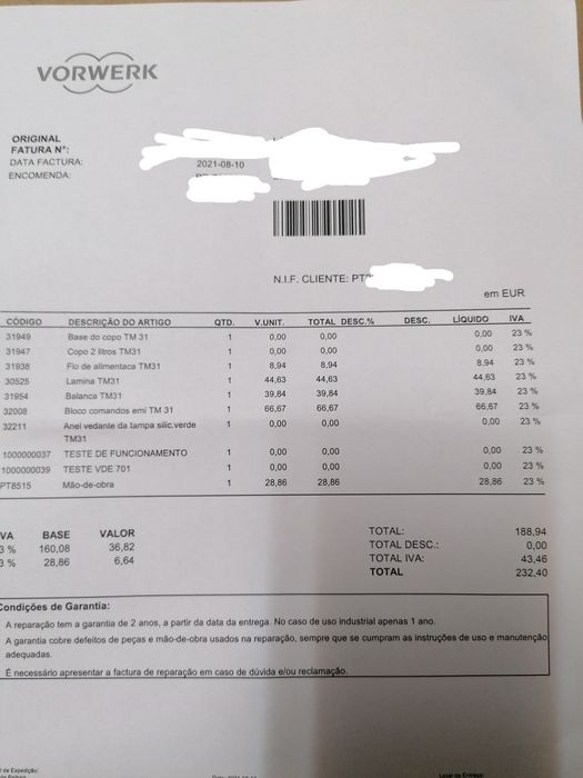 Bimby TM31 (na caixa)após reparação na marca