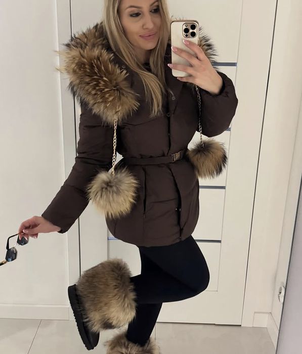 Płaszczyki futerko mankiety pompony HIT nowe