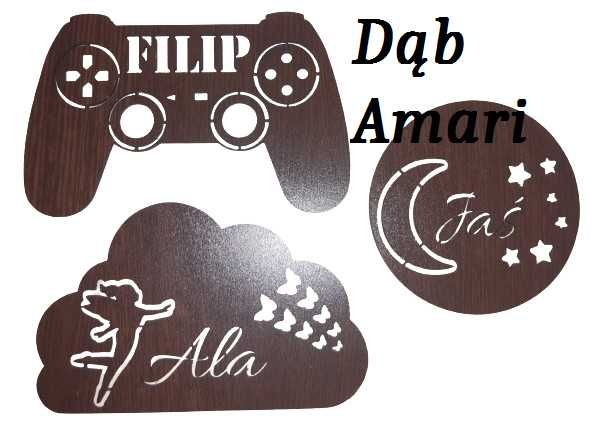 Lampka LED, drewniana,mbaterie, rakieta, imienna, 7 kolorów, 6 frontów