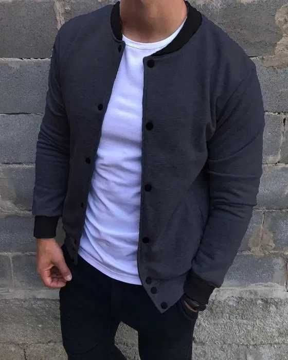 Бомбер мужской трикотажный куртка мужская весенняя осенняя американка