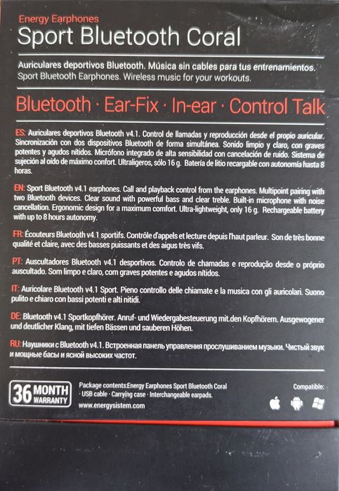 Auriculares desportivos SEM USO