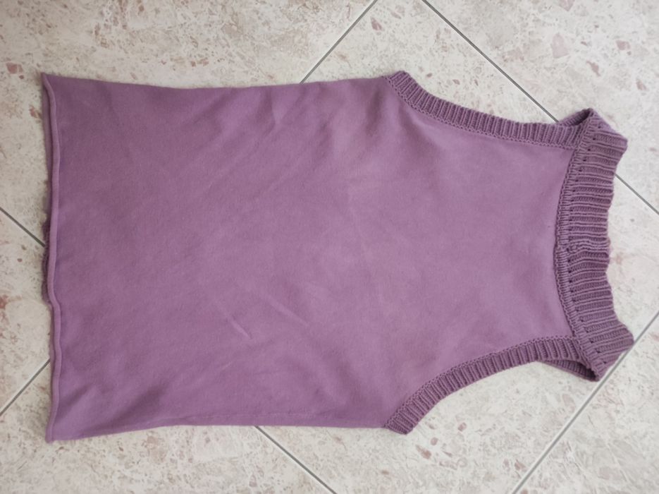 Colete rosa da Mango e bolero azul petróleo S