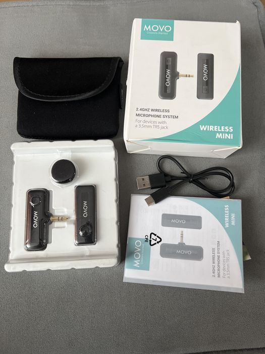 MOVO- 2.4 GHz wireless Microphone system 3.5mm TRS Jack-NOWY#7