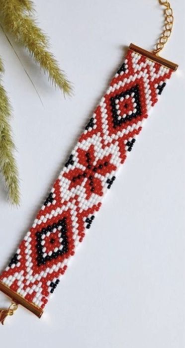 Подарунок подрузі, дівчині, мамі, сестрі, браслет вишиванка з бісеру