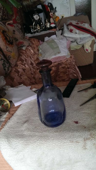 Синий Графин - декантер СССР старый и винтажный