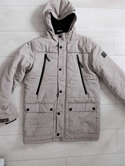 Świetna kurtka parka beżowa męska / NYC83