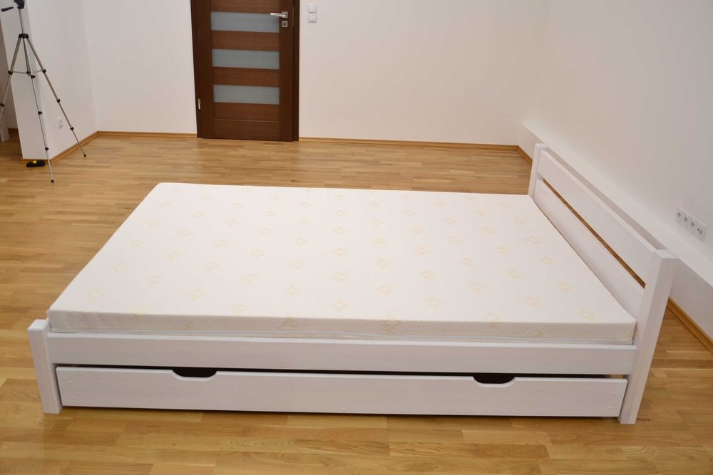 Łóżko Apollo 90/120/140x200 160x200 sosna, białe, szare, dąb, orzech