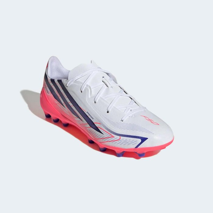 Chuteiras de Futebol Criança F50 Hyperfast League AG Branco/Violeta