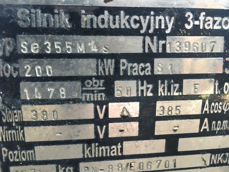 Silnik elektryczny 200 kW/1480 obr EMIT