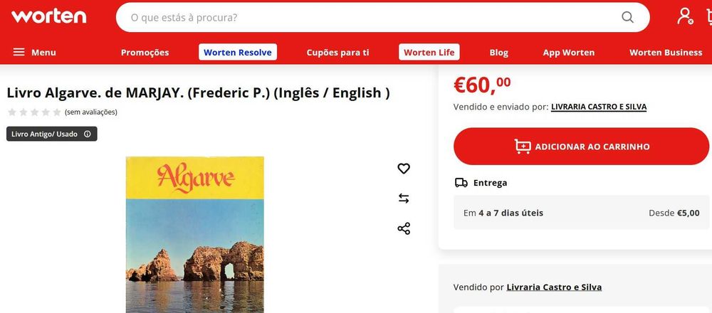 Livro 'Algarve' Book - (Frederic P. Marjay) 1968