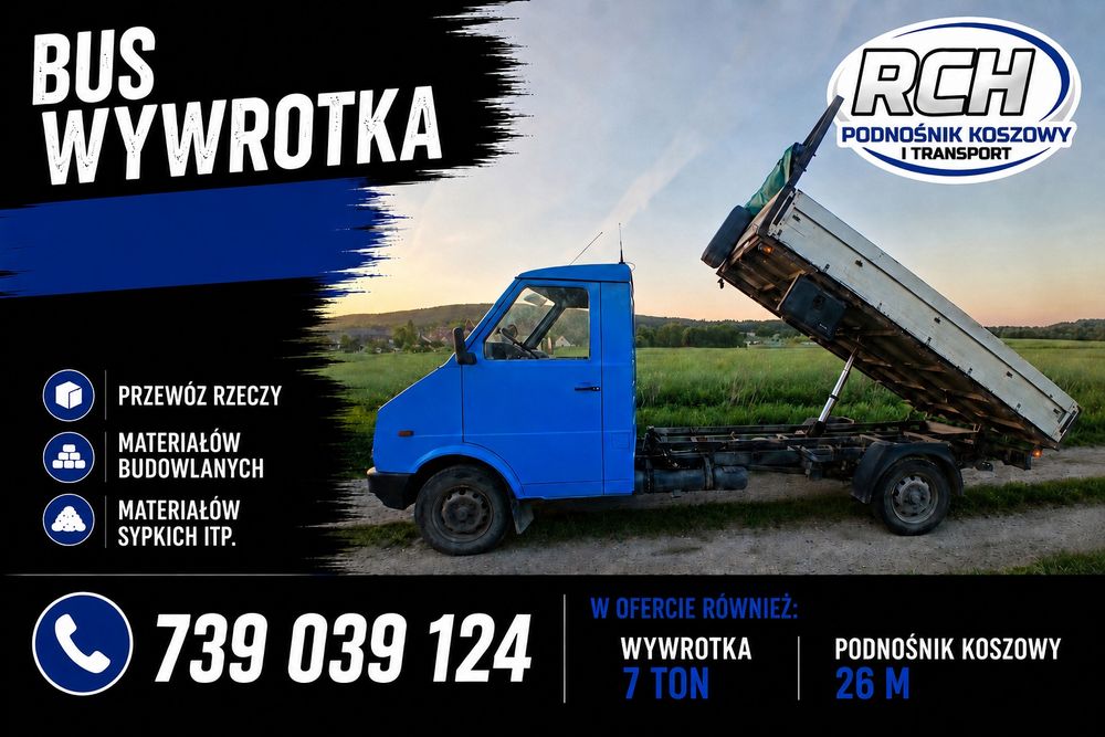 Transport (mała wywrotka) skrzynia z kiprem.Uslugi transportowe