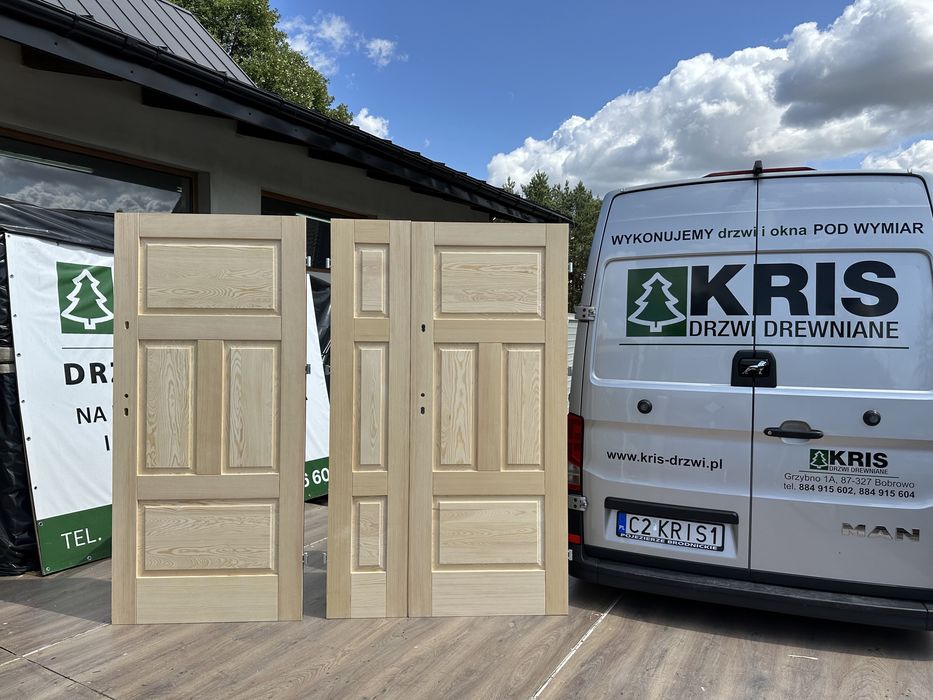 Drzwi zewnętrzne lite drewniane sosnowe NA KAŻDY WYMIAR cała Polska