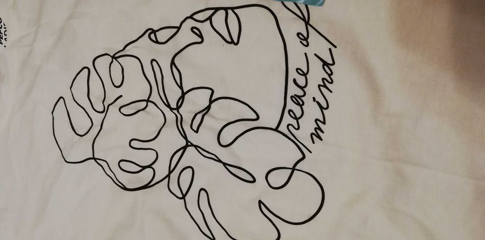 NOWY! T-shirt damski, biały, monstera, liście, kobieta-rozm.L, super!