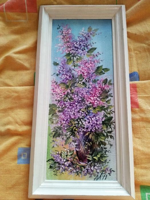 Букет бузку, олійний живопис