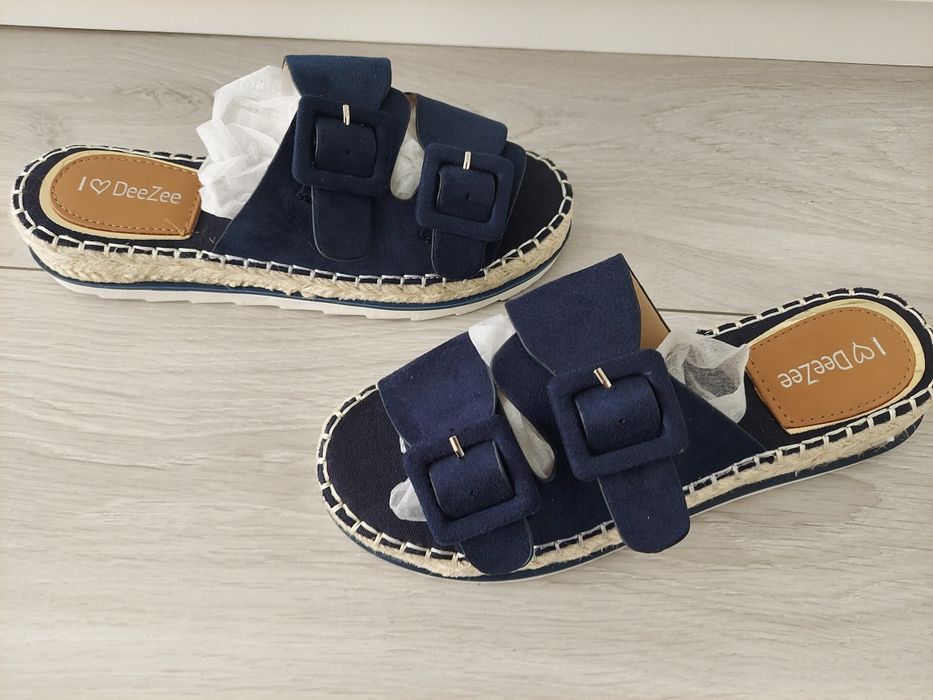 DeeZee klapki zamsz granat 36