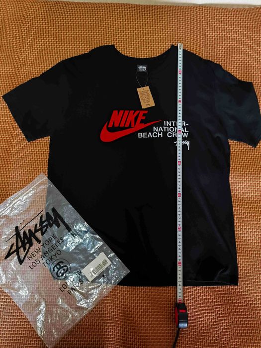 Stussy,Męska czarna koszulka z nadrukiem letnim, rozmiar L