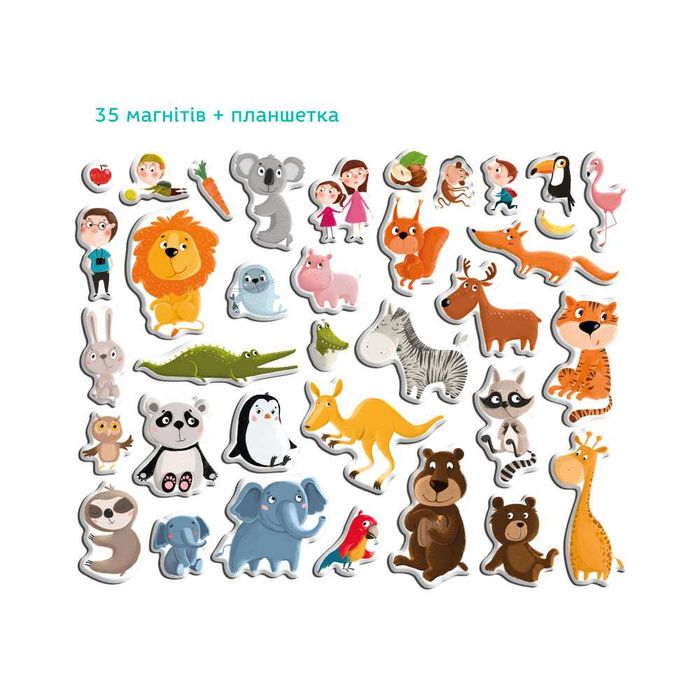 Магнітна гра Dodo Ферма 44 магніти, Зоопарк 35 магнітів