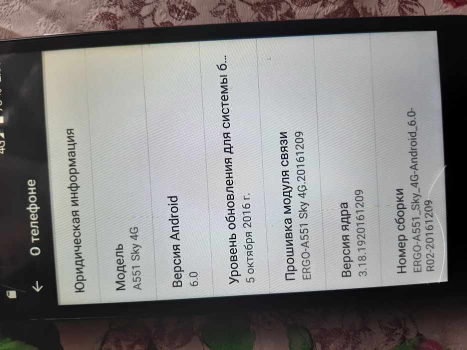 Смартфон Ergo A551 4G sky 4G