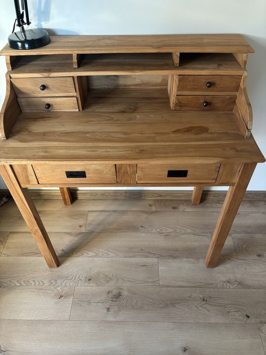 Sekretarzyk biurko z litego drewna w stylu rustykalnym