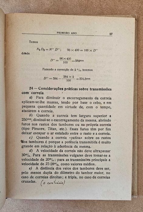 Mecânica Técnica - Norberto Pinto de Mesquita (livro antigo vintage)