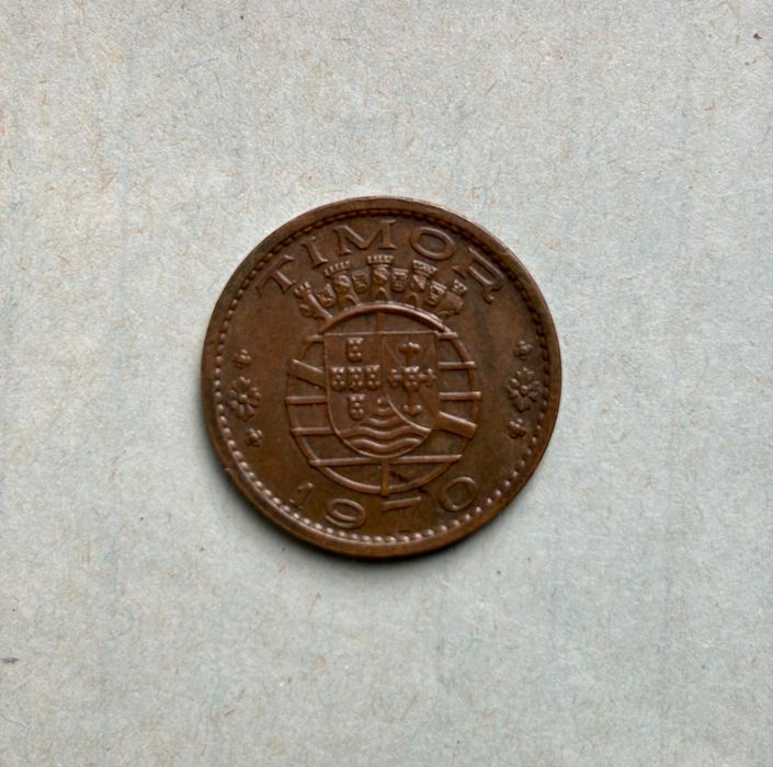 Moeda de 1 Um Escudo Timor Republica Portuguesa Portugal do Ano 1970