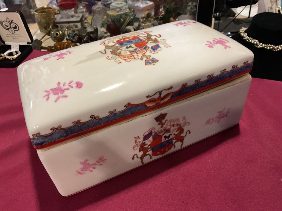 Caixa joias porcelana oriental T,21x11x11 cm
