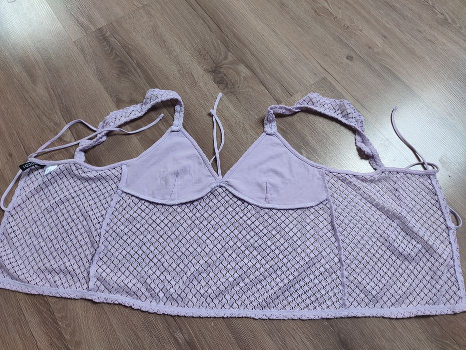 Top lila siatka rozmiar XS H&M