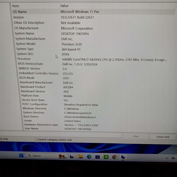 Dell Precision 3520 i7 6ª geração.
