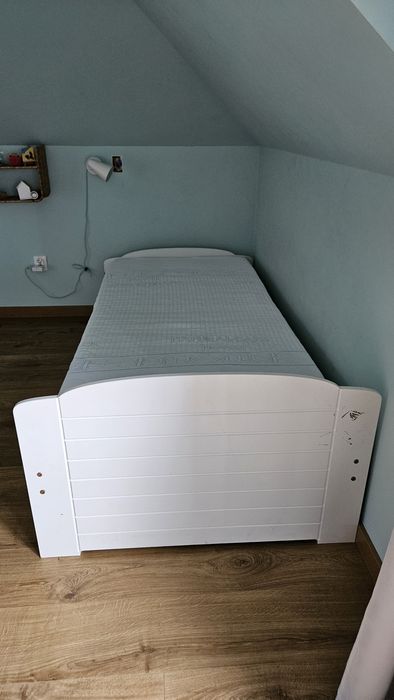 Łóżko drewniane z materacem Hevea  90x200