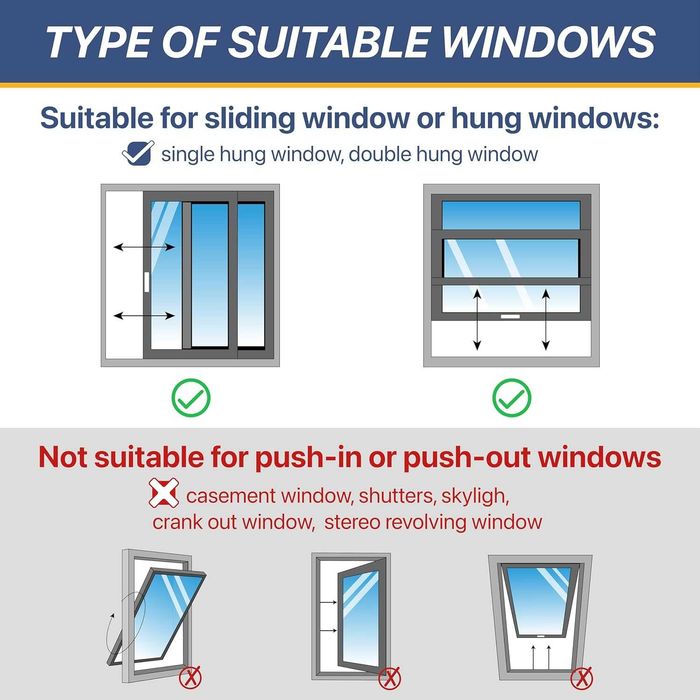 Kit janela de ar condicionado portátil, 23 x 162 cm, Novo