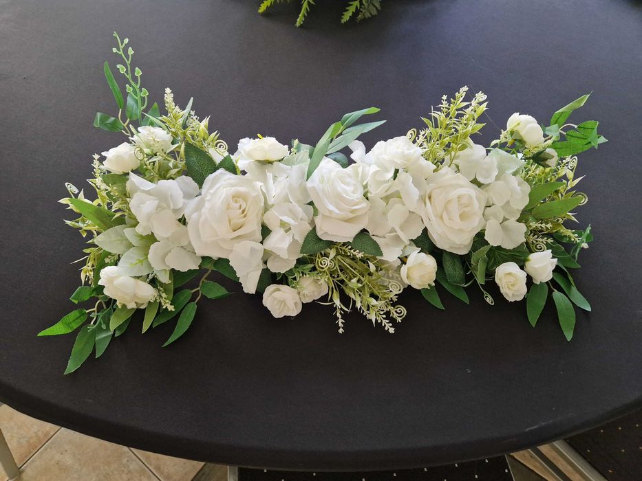 Kompozycja kwiatowa dekoracja na Ślub / Komunię 65cm