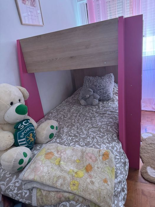 Beliche com roupeiro + 2 gavetas